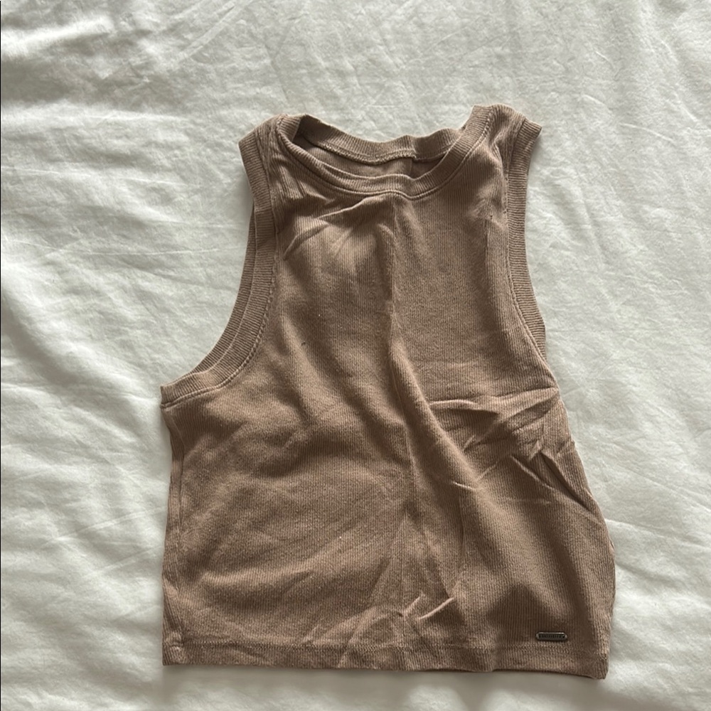 Hollister Tan Muscle Tee Crop Top
